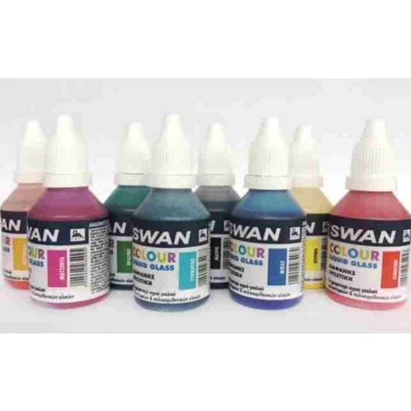 SWAN COLOUR LIQUID GLASS 30ml ΜΠΛΕ ΒΕΡΝΙΚΙΑ-ΧΡΩΜΑΤΑ