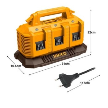 ΦΟΡΤΙΣΤΗΣ ΜΠΑΤΑΡΙΩΝ 6PORT 20V 4A Li-ion INGCO ΕΡΓΑΛΕΙΑ