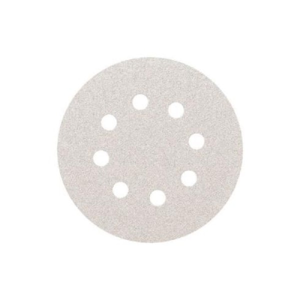 ΛΕΥΚΟ VELCRO P40 Φ125mm 8 ΤΡΥΠΕΣ ΣΙΔΗΡΙΚΑ